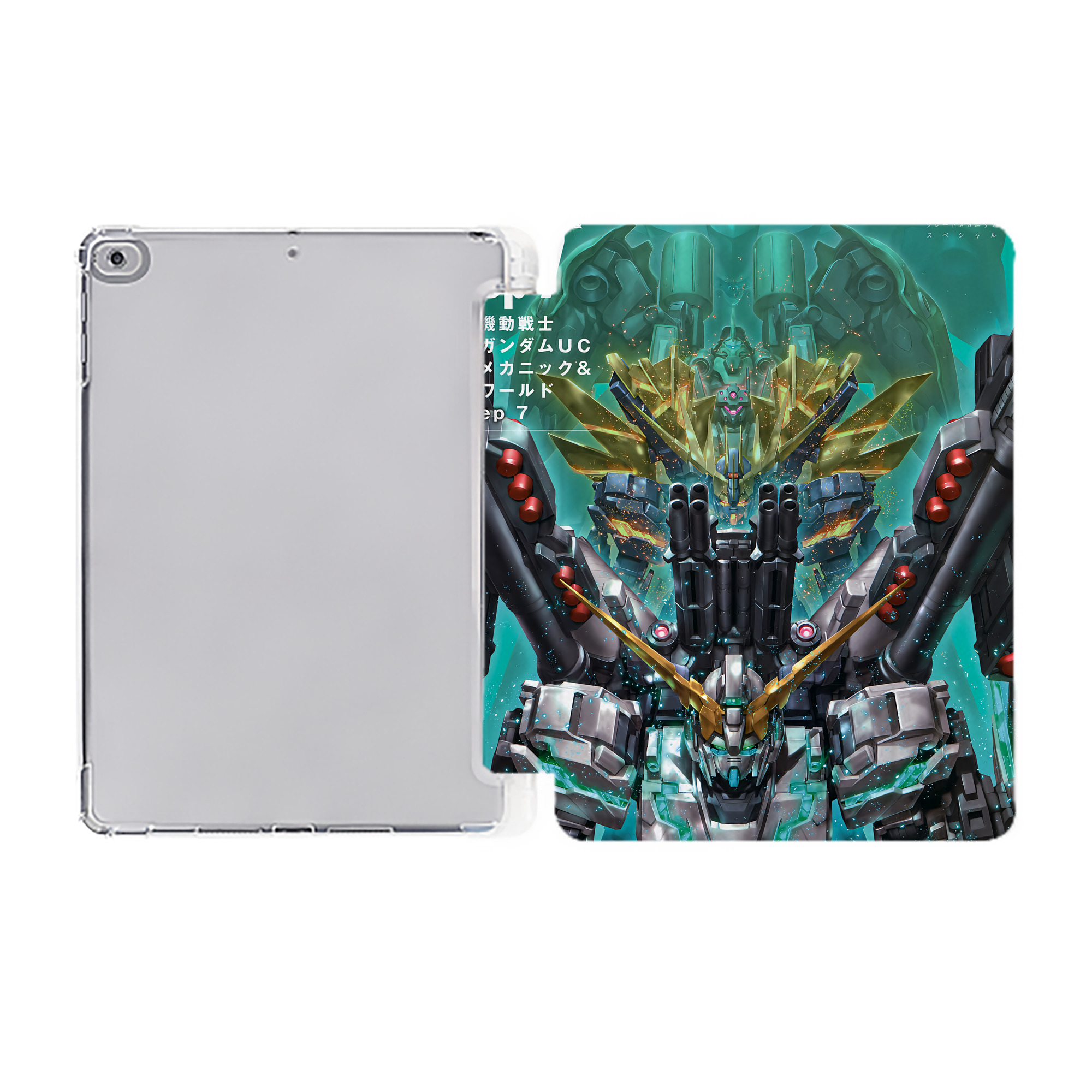 （画像用） 機動戦士ガンダム Mobile Suit Gundam IPad ケース ペン収納付き 三つ折りスタンド PUレザー×シリコン 対応機種9.5/10.5/10.9インチ